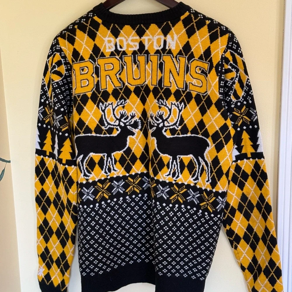 Boston Bruins Christmas Sweater NWT NHL Hockey Sports Team - Picture 2 of 4